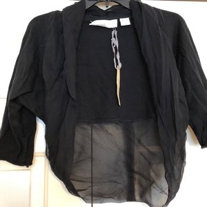Laurie B. Black Shrug 3/4 sleeve.  Large
